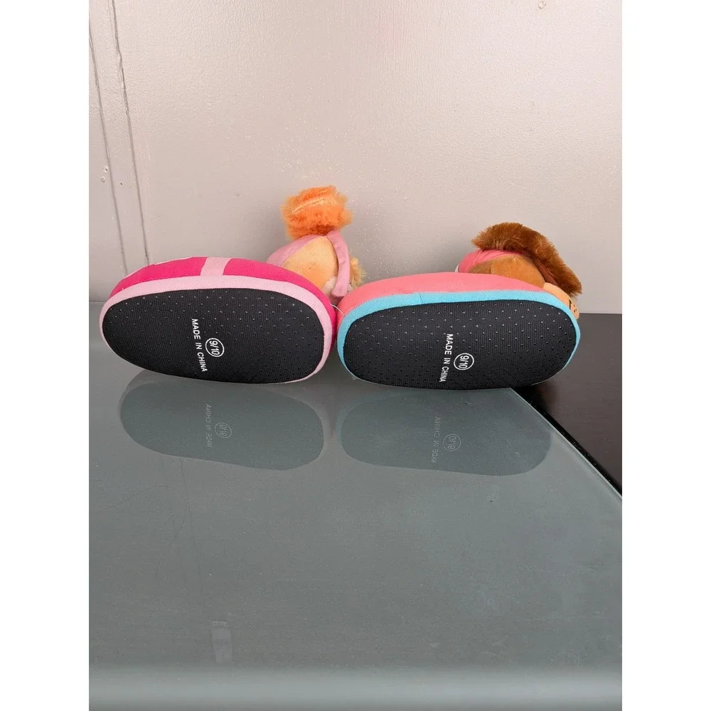 Paw Patrol Skye and Liberty Plush Character Slippers Pink Teal Kids Size 9/10